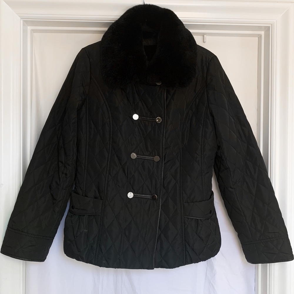 Fur & Water Resistant Quilted Pattern Coat